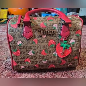 Juicy Couture Brown and Pink Strawberry Purse